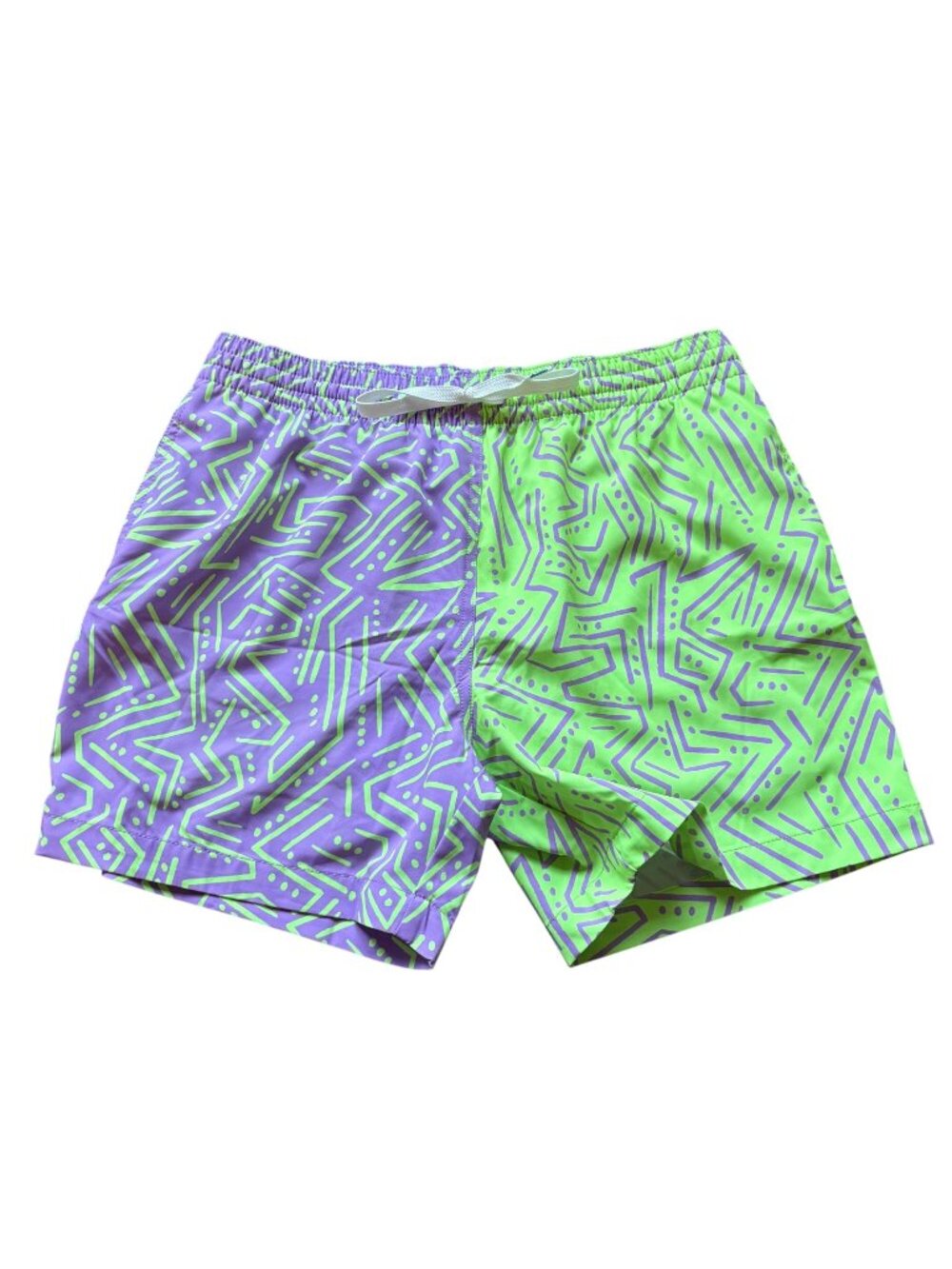 CHUBBIES Mens Lined Swim Trunks Colorful Purple Green Medium 5.5"
